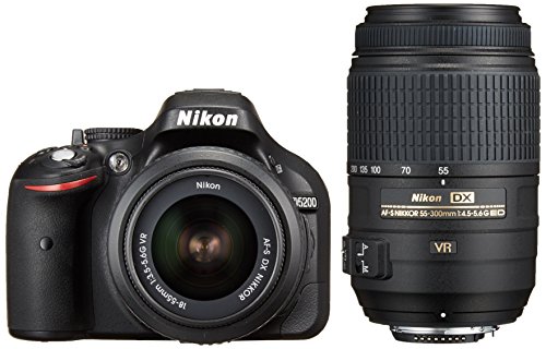 【中古】Nikon デジタル一眼レフカメラ D5200 ダブルズームキット AF-S DX NIKKOR 18-55mm f/3.5-5.6G VR/ AF-S DX NIKKOR 55-300mm f/4.5-5.6G