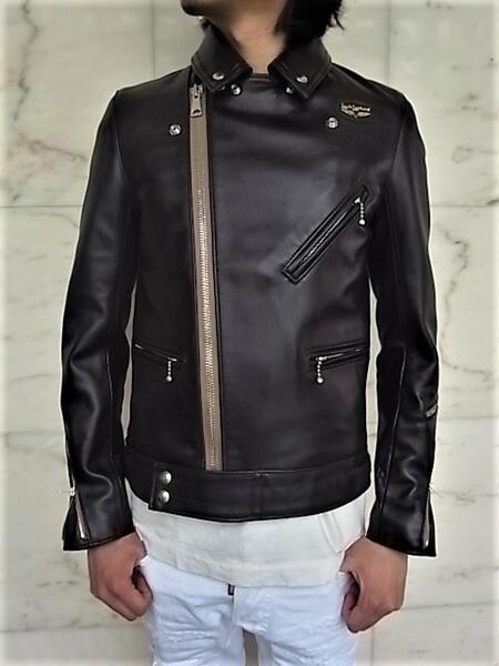 LewisLeathers(ルイスレザース)RUTLANDSHEEPSKIN【No.441TRCYCLONEJACKET】”TightFit”DoubleRider'sJacket★★RUTLANDSHEEPSKINBLACKwithBEIGEZIP★
