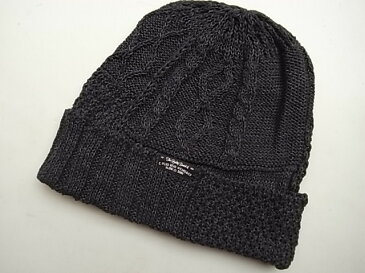 C-PLUS HEAD WEARS【CUFF KNIT CAP/INDIGO PATCH WORK】★CHACOAL☆