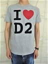 DSQUARED2（ディースクエアード）”CHIC DAN FIT””I LOVE D2”ショートスリーブティーシャツ☆GREY MELANGE★