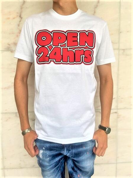 DSQUARED2（ディースクエアード）【THE OPEN 24HRS T-SHIRT】”COOL FIT””DSQUARED2 ICON 2003 ARCHIVE”ショートスリーブティーシャツ☆WHITE☆