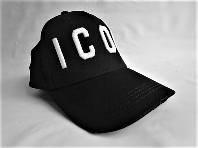 DSQUARED2（ディースクエアード）【ICON BASEBALL CAP】”ICON”ベースボールCAP★BLACK×WHITE☆