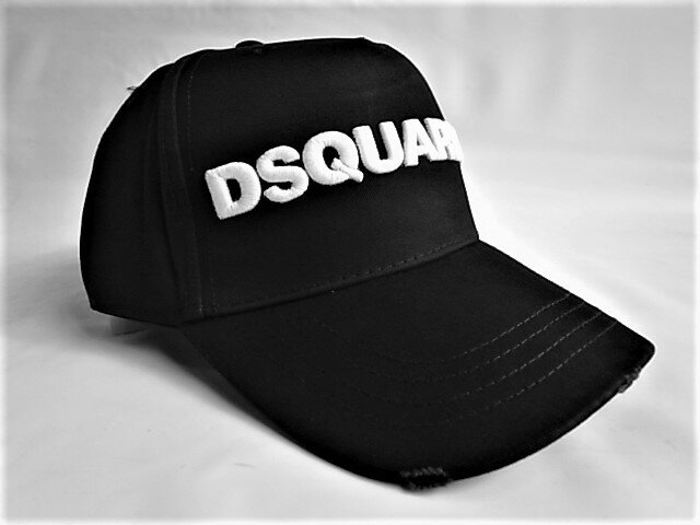 DSQUARED2（ディースクエアード）【DSQUARED2 BASEBALL CAP】”DSQUARED2”ベースボールCAP★BLACK×WHITE☆