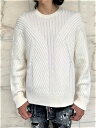 ニールバレット NeIL BarreTT（ニール　バレット）【CABLE WOOL/ACRYLIC SWEATER 3GG】”カーボンウール"クルーネックニット☆OFF WHITE☆