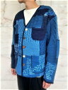 PORTER CLASSIC（ポータークラシック）【H/W PATCHWORK KNIT CARDIGAN】ハンドワーク”パッチワーク”ニットカーディガン★BLUE☆ 2