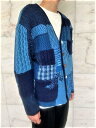 PORTER CLASSIC（ポータークラシック）【H/W PATCHWORK KNIT CARDIGAN】ハンドワーク”パッチワーク”ニットカーディガン★BLUE☆ 3