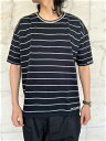 PORTER CLASSIC（ポータークラシック）【CLASSIC BORDER LOOSE T-SHIRT】★BLACK★