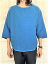 PORTER CLASSIC（ポータークラシック）【SASHIKO LINEN PREMIUM SWEAT SHIRT】刺し子リネン プレミアムスウェットシャツ ★BLUE★