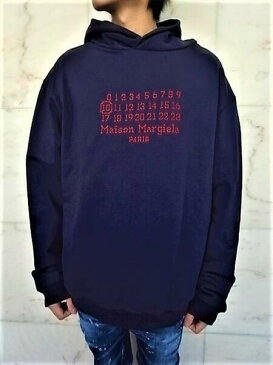 Maison Margiela（メゾン マルジェラ）【Logo hoodie】カレンダーロゴフーディスウェット★BLUE★