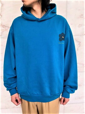 MARNI（マルニ）【BLACK DAISY PRINT BLUE COTTON HOODED SWEATSHIRT】