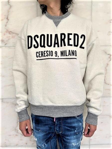 DSQUARED2（ディースクエアード）【CERESIO 9 MIKE SWEATER】”MIKE FIT””CERESIO 9”クルーネックスウェット☆GREY MELANGE☆