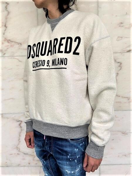 DSQUARED2（ディースクエアード）【CERESIO 9 MIKE SWEATER】”MIKE FIT””CERESIO 9”クルーネックスウェット☆GREY MELANGE☆