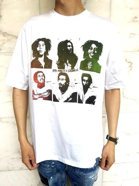 DSQUARED2（ディースクエアード）SKATER FIT”BOB MARLEY”Tee☆WHITE☆