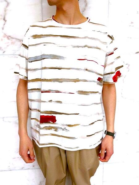 PORTER CLASSIC（ポータークラシック）【ARTIST BORDER T-SHIRT】アーティストボーダーティーシャツ☆BEIGE☆