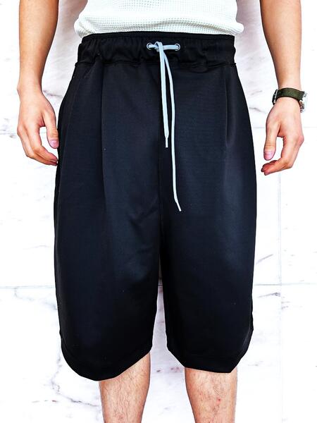 Jersey Pants - PORTER CLASSIC（ポータークラシック）【OLYMPIC TUCKED SHORTS】オリンピック タックド ショーツ★BLACK★