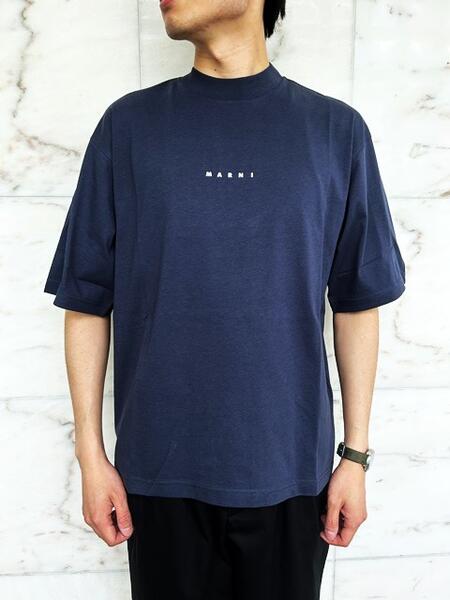 Rakuten - MARNI（マルニ）【BLUEBLACK BIO COTTON T-SHIRT WITH LOGO】クルーネックショートスリーブ