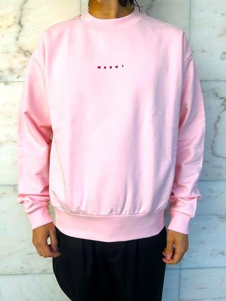 楽天2FantasticMARNI（マルニ）【PINK BIO COTTON SWEATSHIRT WITH LOGO】ピンク マルニプリント オーガニックコットン スウェット☆PINK★