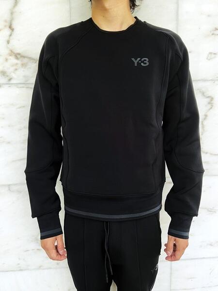 adidas Y-3(ワイ−スリー)【Y-3 U LOGO TRACK CREW】UNISEX”Y-3”ボンデットクルーネックスウェット★BLACK★