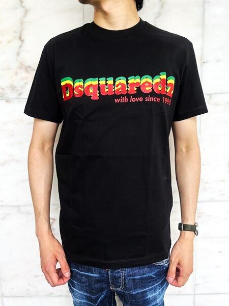 Rakuten - DSQUARED2（ディースクエアード）【DSQUARED2 COOL T-SHIRT】COOL FIT”RASTA COLOR LOGO”Tee★BLACK★