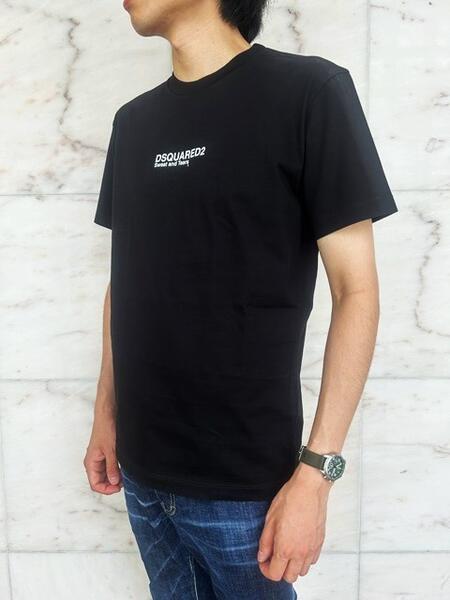 DSQUARED2（ディースクエアード）【DSQUARED2 Sweat and Tears T-SHIRT】MINI LONG COOL FIT”Sweat and Tears”Tee★BLACK★