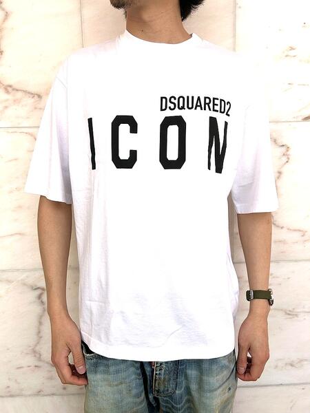 DSQUARED2（ディースクエアード）【BE ICON LOOSE T-SHIRT】LOOSE FIT”BE ICON”Tee☆WHITE☆