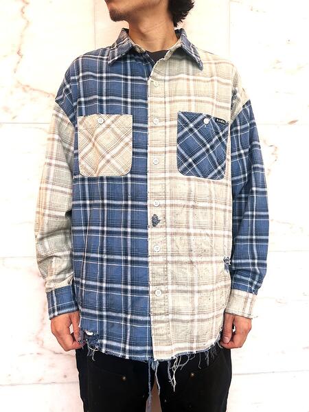 KAMIYA（カミヤ）【Crazy Pattern Check Shirt】クレイジーパターン チェックシャツ★BLUE☆のサムネイル