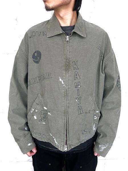Coverall - KAMIYA（カミヤ）【Graffiti Work Jacket】グラフィティ ワーク ジャケット☆KHAKI★