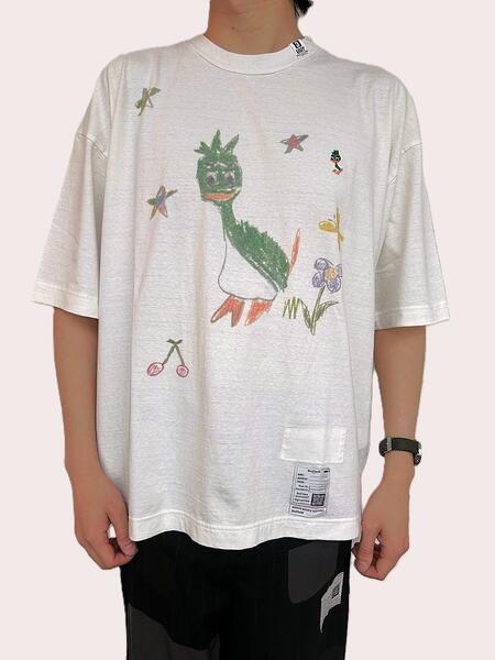 Rakuten - Maison MIHARA YASUHIRO（メゾン ミハラ ヤスヒロ）【Leon Doodle Printed T-shirt】レオン ドゥードゥル プリント ティーシャツ☆WHITE☆