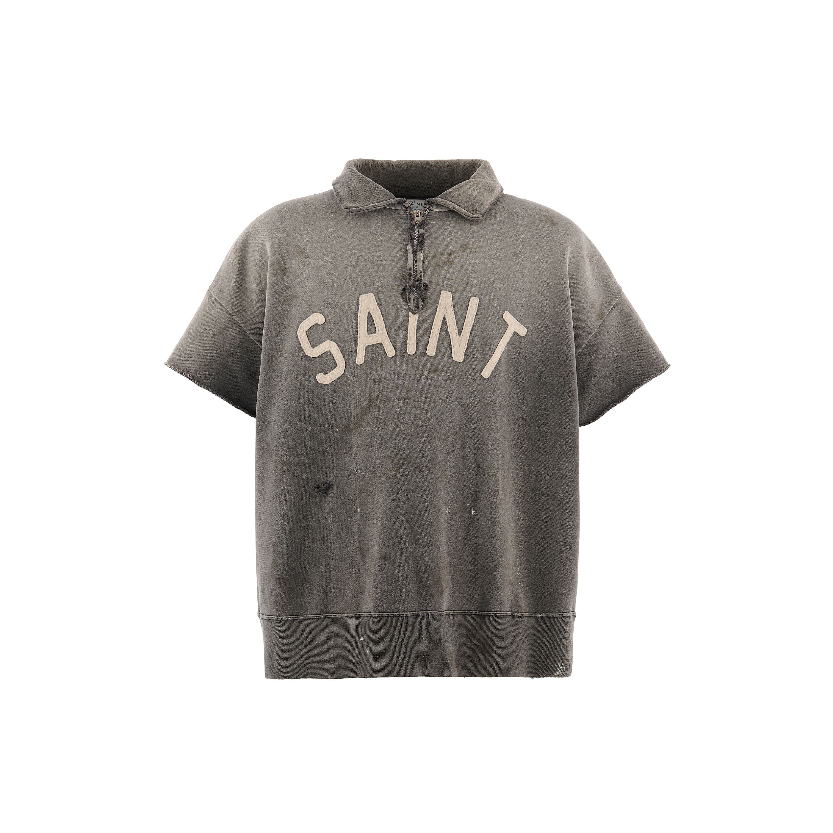 Punk, Rock, Ska - SAINT Mxxxxxx(セント マイケル)【SM-MK8-0000-052】SS HALF ZIP SWEAT/SAINT/CHARCOAL