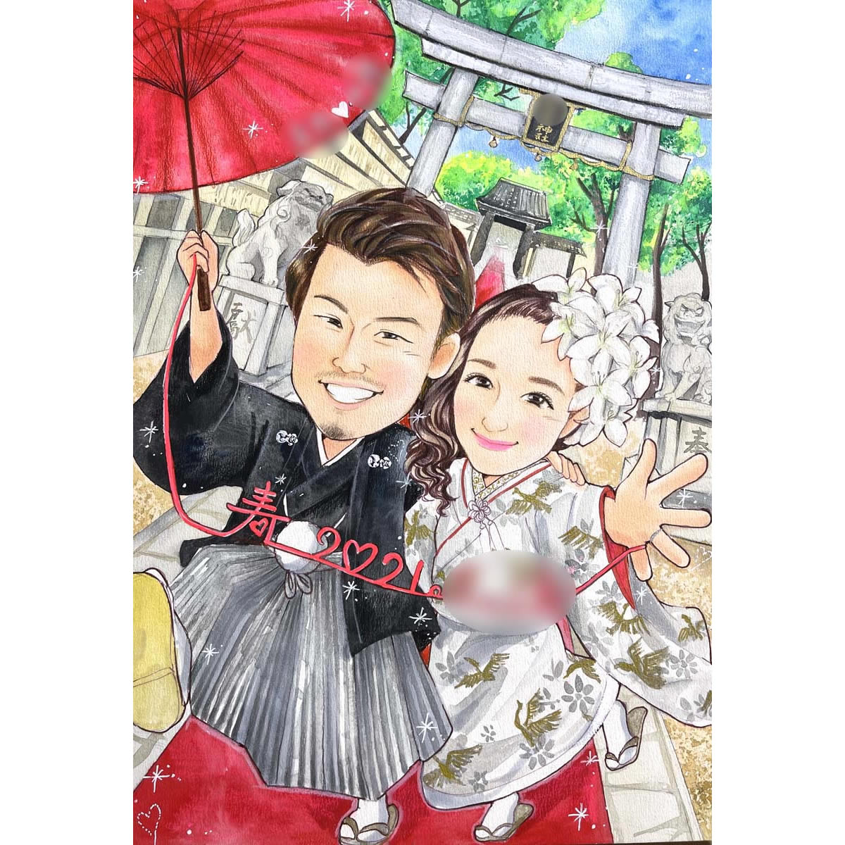 ウェディング 似顔絵 結婚式 ウェルカムボード 似顔絵ボード 新郎新婦 記念写真風の似顔絵 結婚式はもちろん、リビングにも飾れるウェディング似顔絵 あきよ お祝い プレゼント 記念 結婚祝い 結婚式 ウェディング ボード ウェルカムボード サンクスボード 新郎 新婦