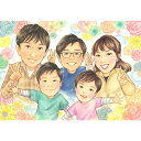 玄関やリビングがパッと明るくなる 色とりどりのお花で彩る家族の似顔絵 結婚記念日 新築祝い 入学記念 卒業記念 プレゼント ファミリー婚 定年 退職 誕生日 長...