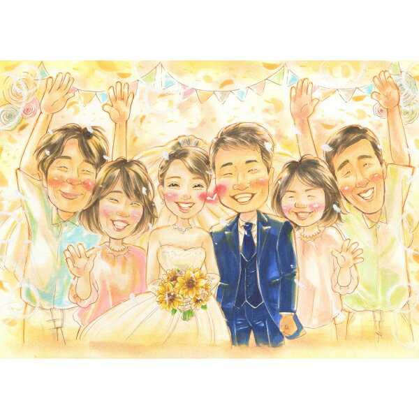 一期 結婚式 ウェディング ボード ウェルカムボード サンクスボード 新郎 新婦 友人 両親 祖父 祖母 おじいちゃん おばあちゃん 結婚祝い お祝い 似顔絵 ...