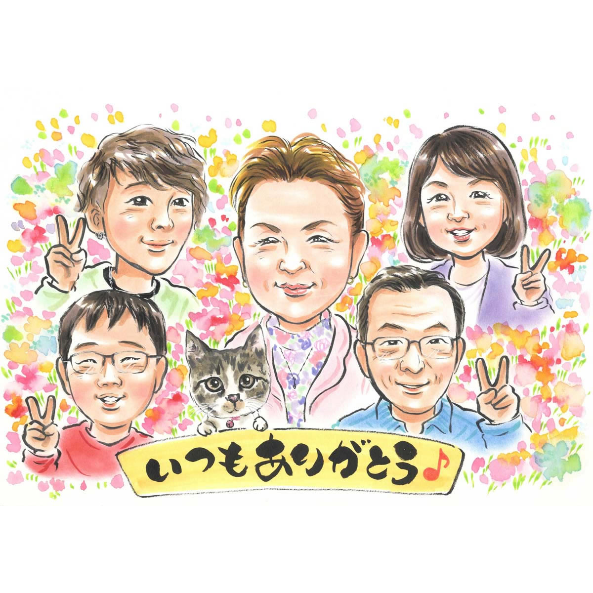 もらって嬉しいものとして人気上昇中の似顔絵の贈り物 ぽん太 写真から似顔絵 贈り物 ギフト 贈呈用 おすすめ 喜ばれる サプライズ カラフル キレイ おしゃれ ...