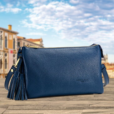 ピッコロ・マリーノ 高級ヴェネツィアンレザーのお財布ポシェット ブルー IEI コレクション | 大人 雑貨 レディース 女性 インペリアルエンタープライズ 【50588】