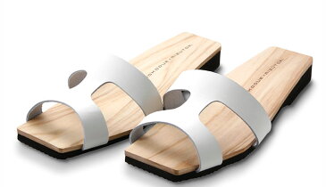 ひのきのはきもの ちょくせん KB-02 Hバンド/白 | 室内履き サンダル レディース メンズ 下駄 みずとり げた ホワイト 水鳥工業 ひびのこづえ オフィス メンズ 大人 お洒落 オシャレ 本革 男女兼用 日本製 国産