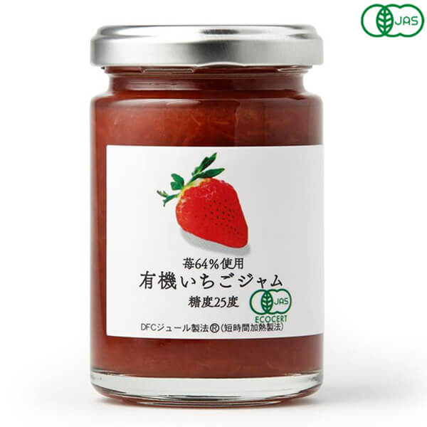 【ポイント7倍！100円クーポン】9/21(月)限定！デイリーフーズ 有機いちごジャム 135g 有機JAS認証 果肉64% 特許製法 DFCジュール加熱 有機砂糖 有機レモン果汁使用 国産