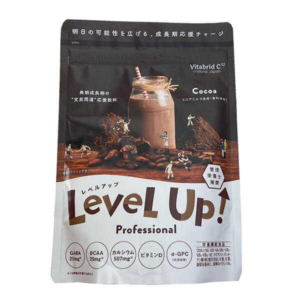 【ブラックフライデー！ポイント6倍！】レベルアップ プロフェッショナル ココアミルク風味 135g ビタブリッドジャパン サプリ 成長期 サプリメント 送料無料のサムネイル