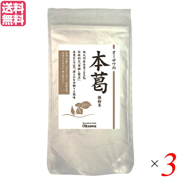 葛 葛粉 粉末 オーサワの本葛（微粉末）100g 3袋セット 送料無料