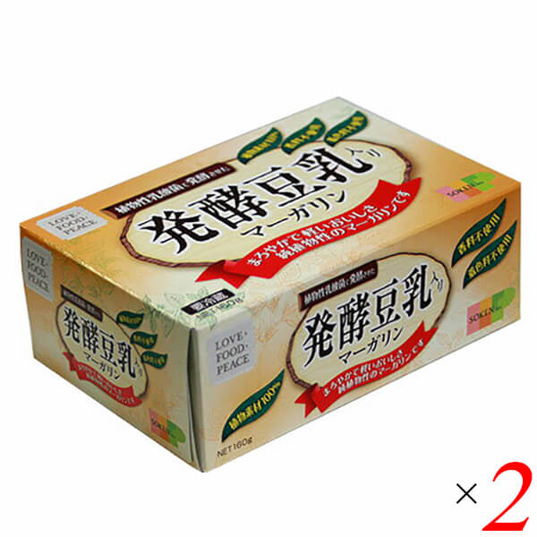 【お買い物マラソン！ポイント5倍！】マーガリン 植物性 バター 創健社 発酵豆乳入りマーガリン 160g 2個セット