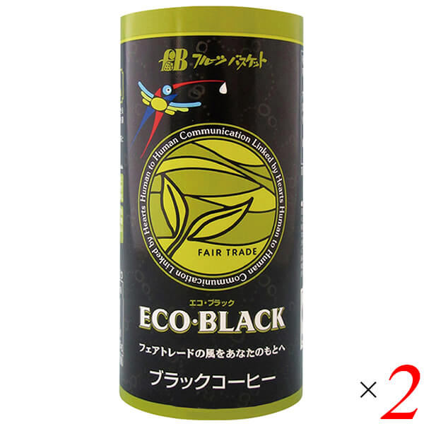 コーヒー 缶コーヒー ブラック ECO・BLACK 195g 2個セット フルーツバスケット