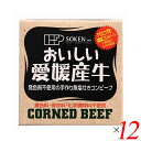 コンビーフ お取り寄せ 缶詰 創健社 愛媛産牛 無塩せきコンビーフ 80g 12個セット 送料無料