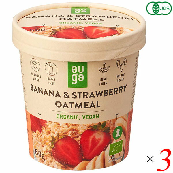 【11/20(木)限定！楽天カードでポイント8倍！】オートミール シリアル オーツ麦 オーガニックフルーツオートミール バナナ＆ストロベリー 60g 3個セットのサムネイル