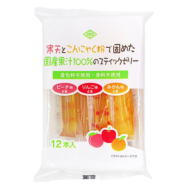 【ポイント6倍】最大32倍！ゼリー 寒天 こんにゃく 寒天とこんにゃく粉で固めた国産果汁100%のスティックゼリー 12本入り 花田食品　母の日 ギフト プレゼント