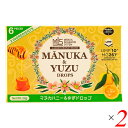 【スーパーSALE！ポイント6倍！】マヌカハニー のど飴 はちみつ マヌカハニー＆ゆずドロップ 22g(6粒) 2個セット 送料無料