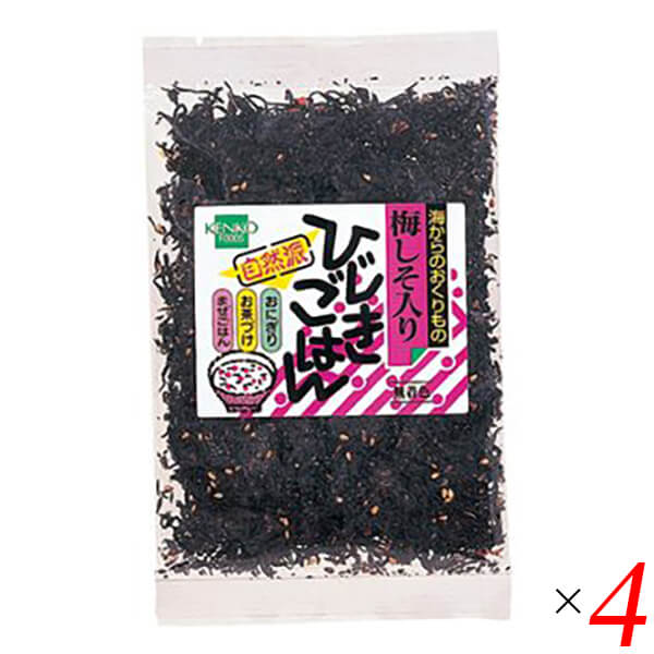 【7/25(金)限定！楽天カード利用でポイント9倍！】健康フーズ ひじきごはん 梅しそ 35g 4個セット ふりかけ お茶漬け 混ぜご飯