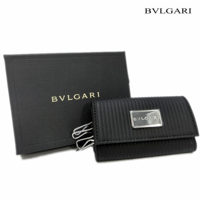 ブルガリ キーケース BVLGARI 4連 ミレリゲ MILLERIGHE ブラック 25547