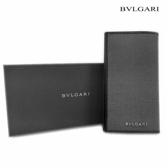 ブルガリ 長財布 BVLGARI 二つ折り ウィークエンド / グレー ブラック 32582 【黒  ...