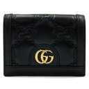 【新品】グッチ GUCCI 財布 《GGマトラッセ カードケース ウォレット》二つ折り 二つ折り財布 ミニ財布 コンパクレザー 革 723786 UM8IG 1000 GGマトラッセレザー レディース メンズ ハイブランド ブランド プレゼント ギフト 可愛い 使いやすい 黒 ブラック