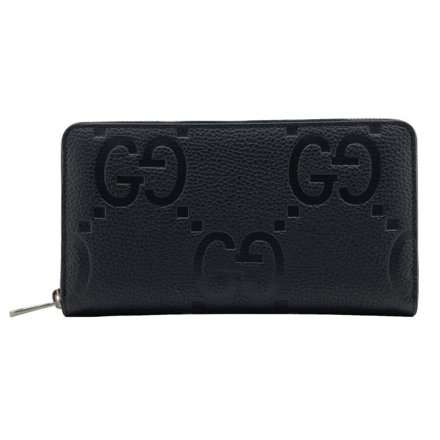 ★ラッピング無料★グッチ GUCCI 長財布 ラウンドファスナー ジャンボ GG ジップウォレット ブラック レザー 739482 AABY0 1000 新品