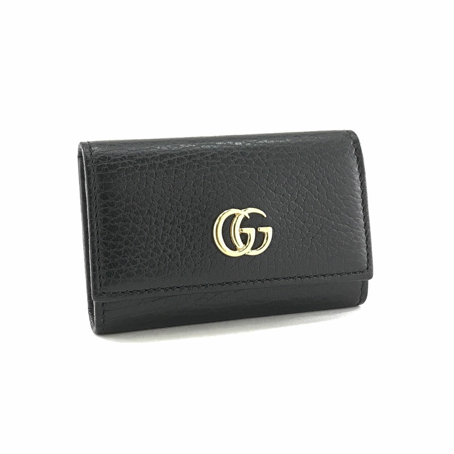 ★ラッピング無料★ グッチ GUCCI キーケース 6連 キーホルダー プチ マーモント PETITE MARMONT ダブルG レザー ブラック 黒456118 CAO0G 1000 新品